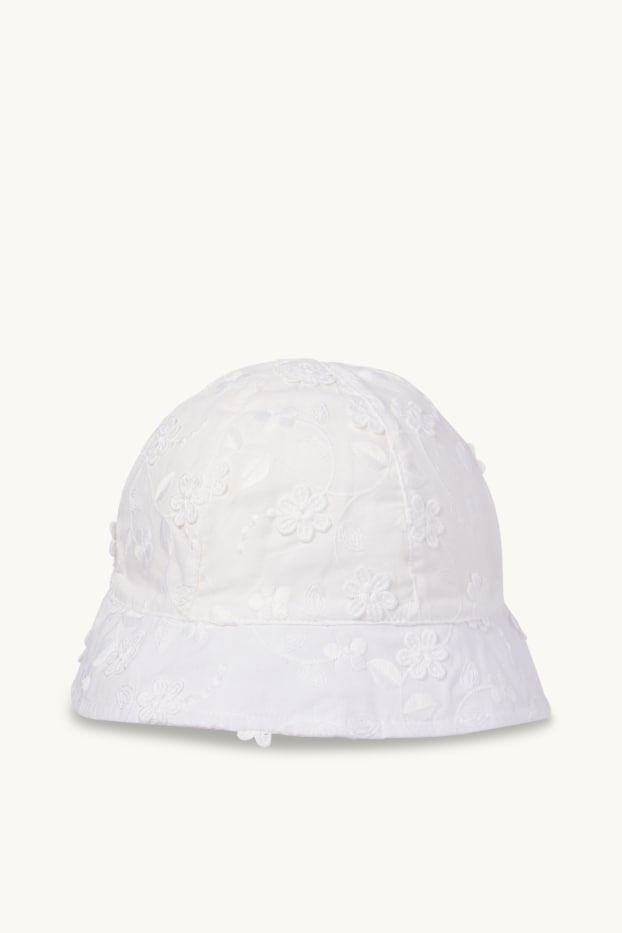 Bébés filles - Bob pour bébé - broderie anglaise - blanc