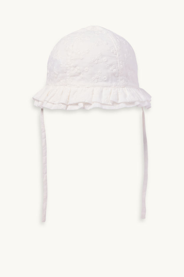 Bébés filles - Bob pour bébé - broderie anglaise - blanc