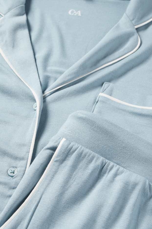 Damen - Viskose-Pyjama - hellblau