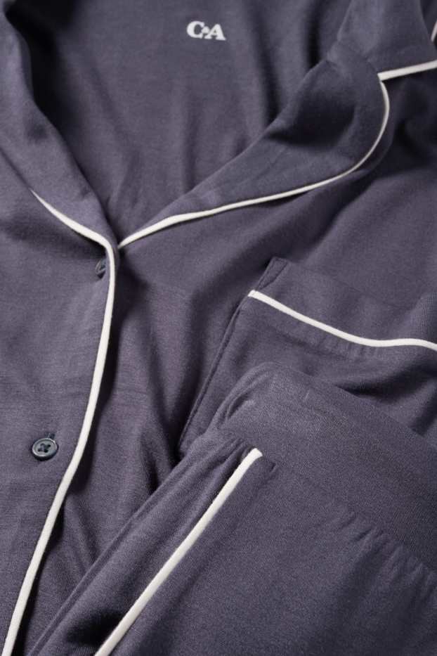 Damen - Viskose-Pyjama - dunkelblau