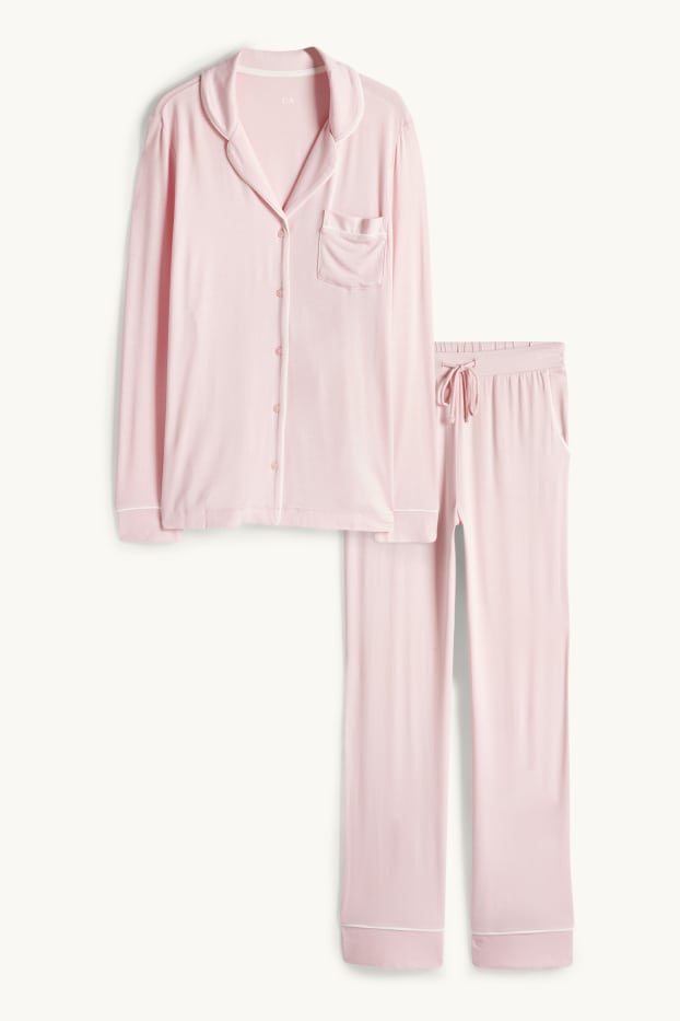 Damen - Viskose-Pyjama - rosa