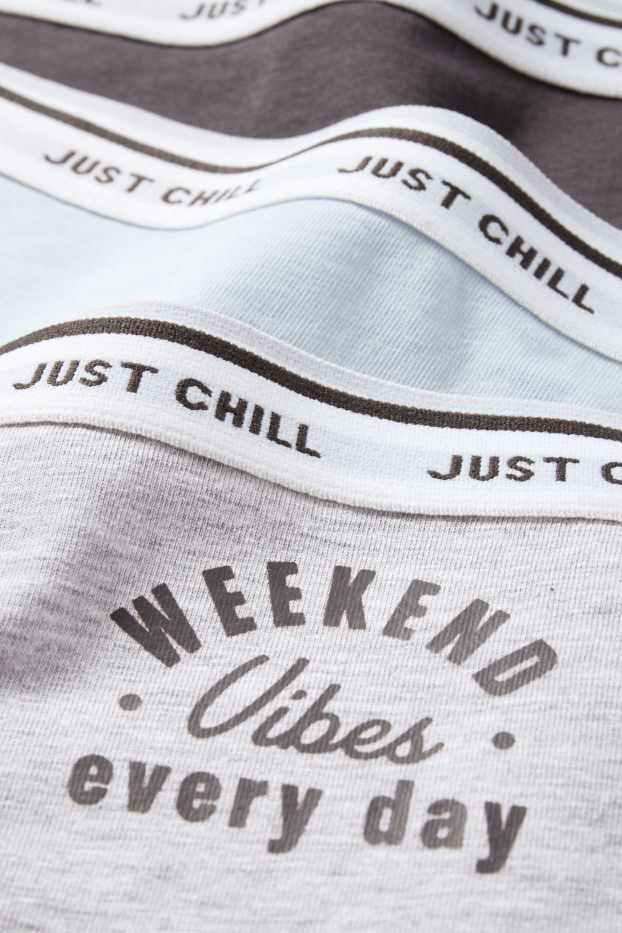 Enfants filles - Lot de 3 - caleçons - bleu / gris