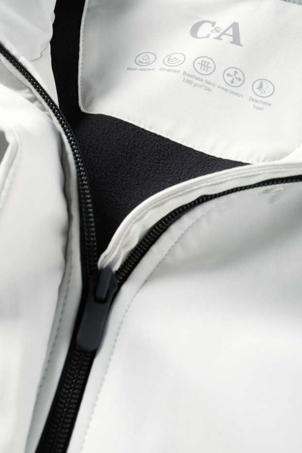 Femei - Palton din softshell cu glugă - rezistent la apă - 4 Way Stretch - gri deschis