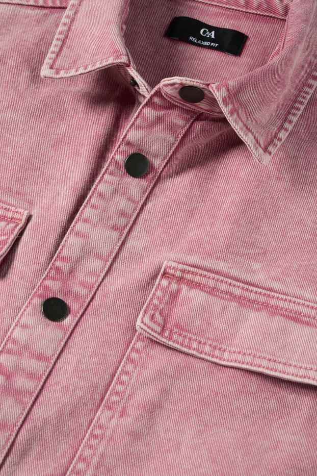 Herren - Jeanshemd - Relaxed Fit - Kent - dunkelrosa