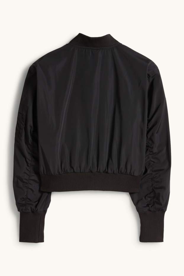 Dames - Kort bomberjack - zwart