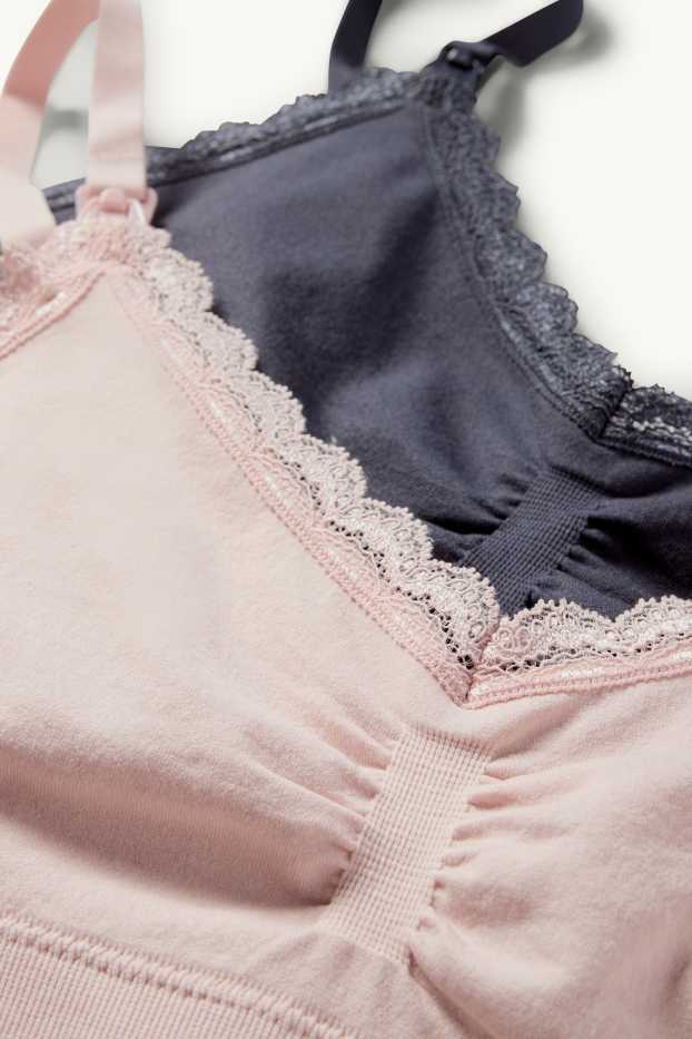 Dames - Set van 2 - voedings-BH - roze