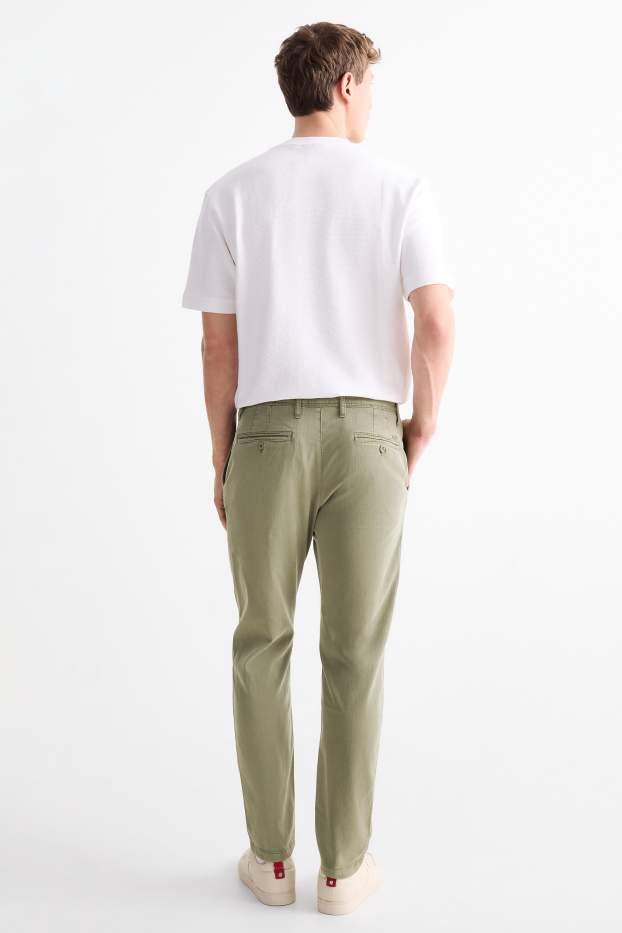 Pánské - Kalhoty chino - slim fit - zelená