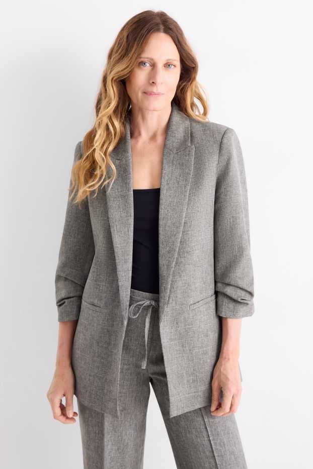 Dames - Business-blazer - regular fit - grijs-mix