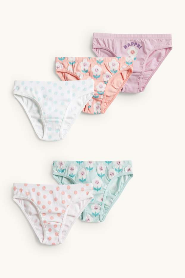 Kinder Mädchen - Multipack 5er - Blume - Slip - bunt