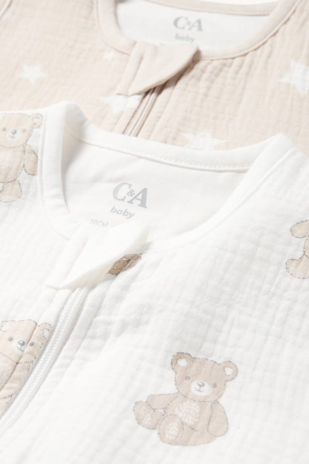 Unisexe - Lot de 2 - teddy bear - gigoteuse bébé - 6 à 18 mois - blanc / beige