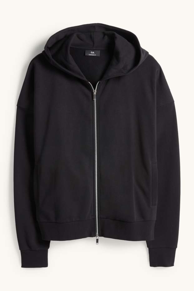 Men - Zip-through hoodie - black