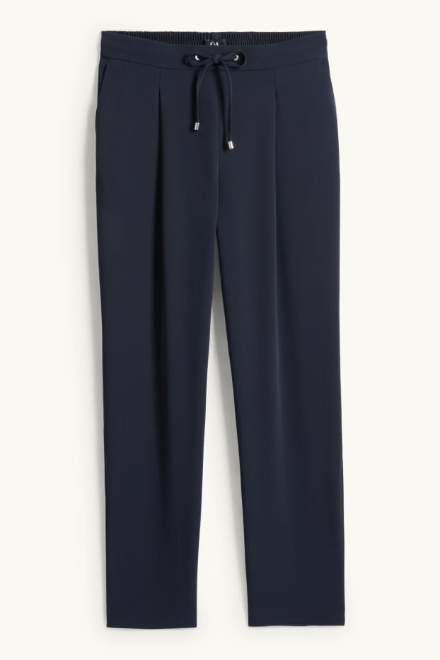 Dona - Pantalons de tela - mid waist - tapered fit - blau fosc