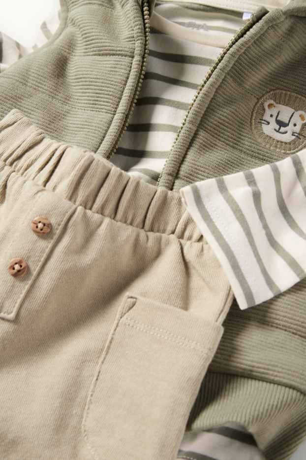 Miminka - chlapci - Lev - outfit pro miminka - 3dílný - khaki
