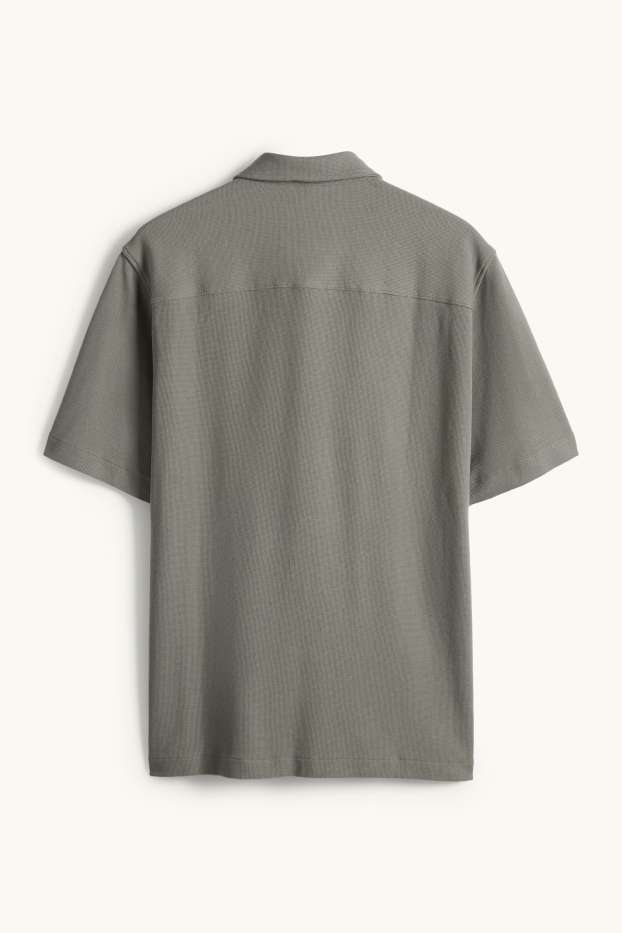 Home - Camisa - regular fit - Kent - texturada - verd fosc