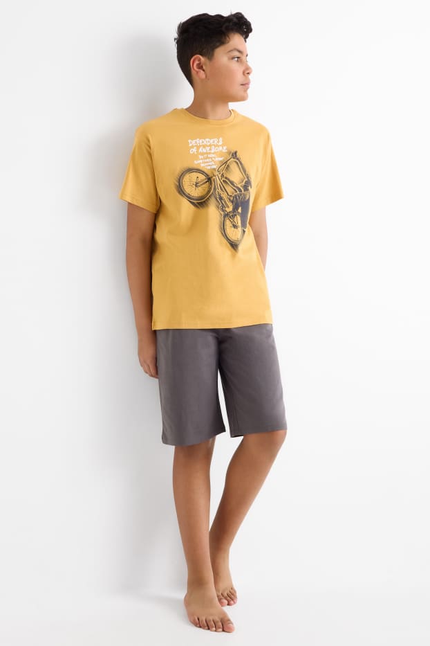 Enfants garçons - BMX - ensemble - T-shirt et short - 2 pièces - orange clair