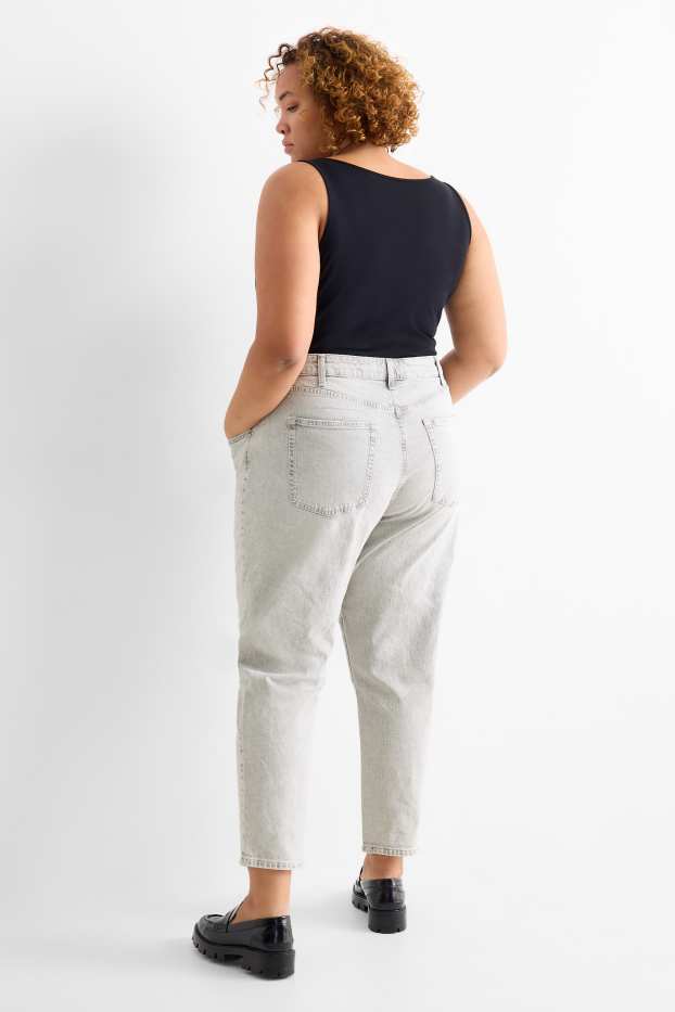 Damen - Mom Jeans - High Waist - LYCRA® - helljeansgrau
