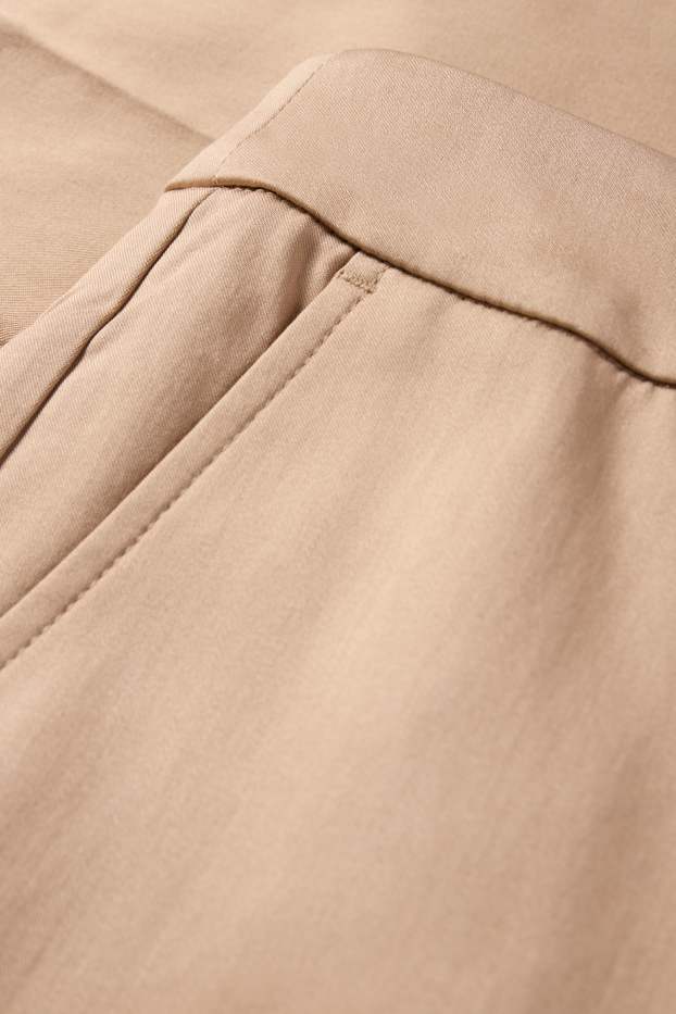 Women - Cloth trousers - mid-rise waist - slim fit - beige