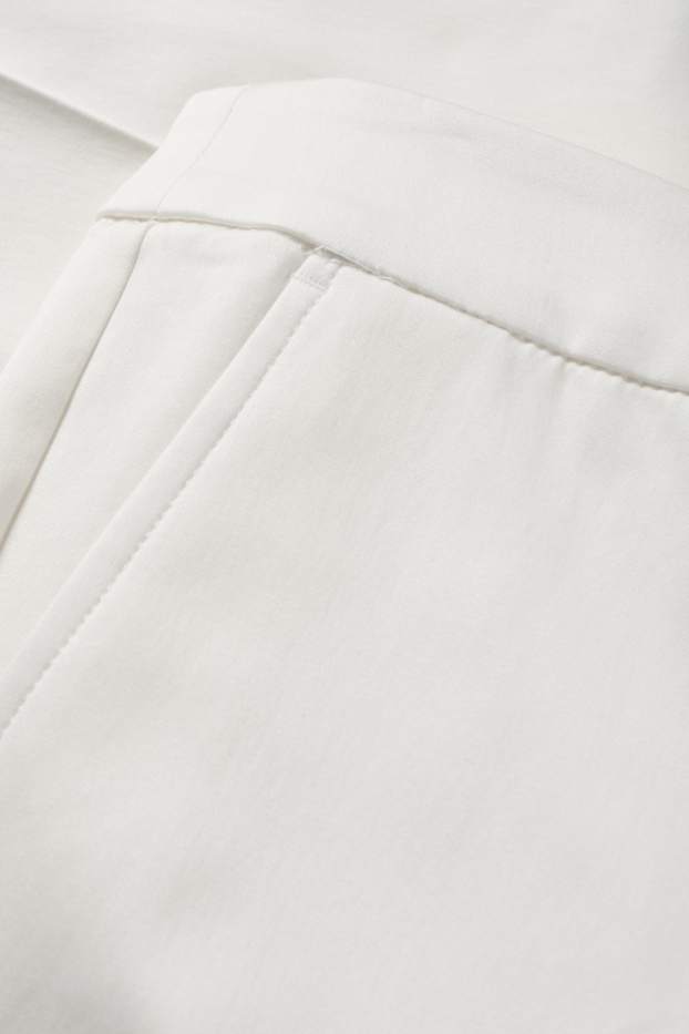 Damen - Stoffhose - Mid Waist - Slim Fit - weiss