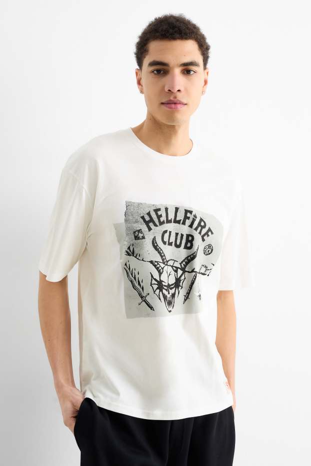 Home - Samarreta de màniga curta - oversized - Stranger Things - blanc