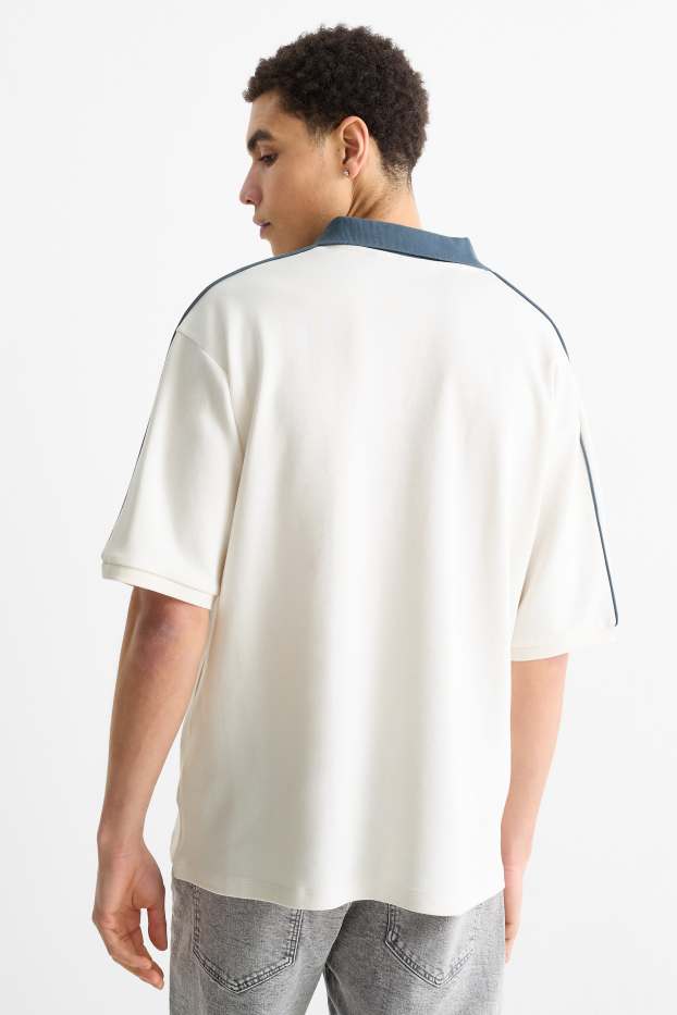 Hommes - T-shirt - oversize - blanc crème