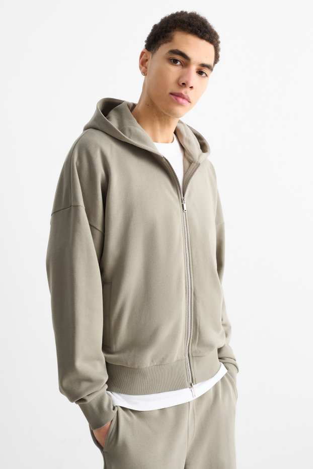 Men - Zip-through hoodie - light green