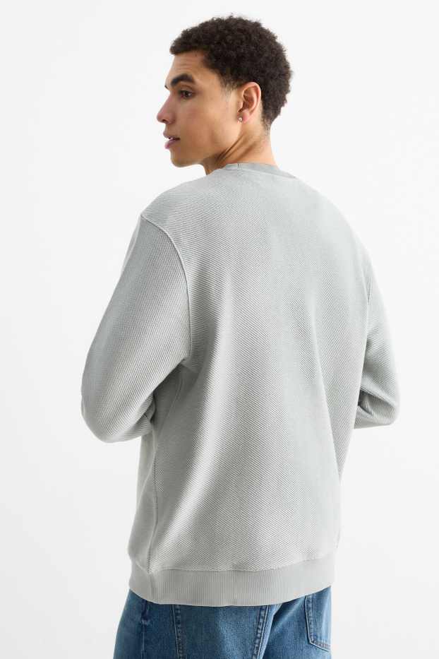 Bărbați - Bluză de molton - structurată - gri deschis