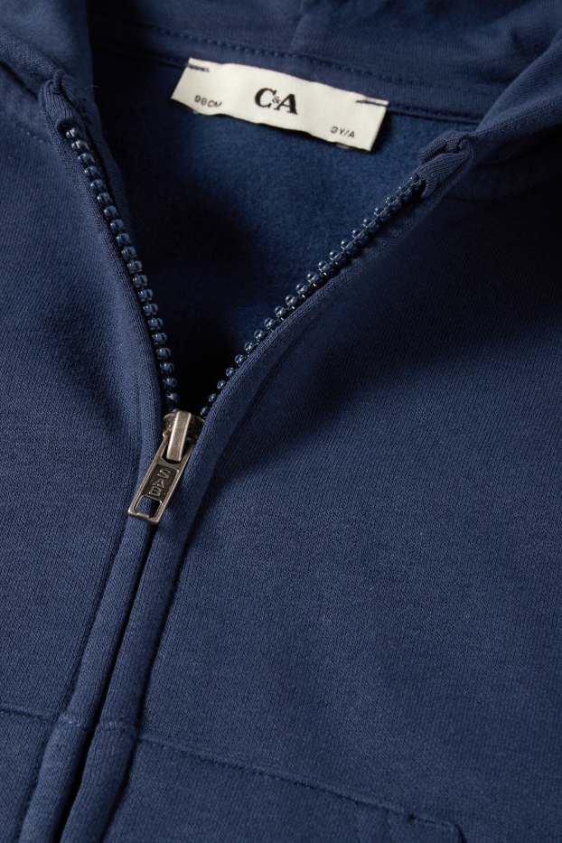 Copii - Băieți - Hanorac cu fermoar și glugă - albastru închis