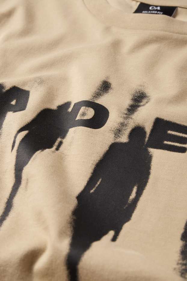 Pánské - Tričko - relaxed fit - béžová