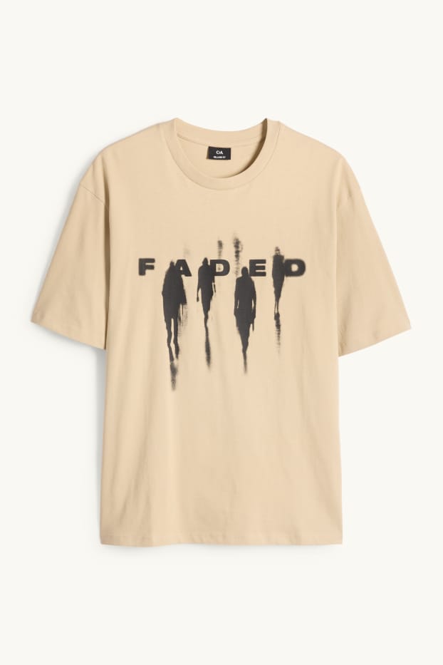 Pánské - Tričko - relaxed fit - béžová