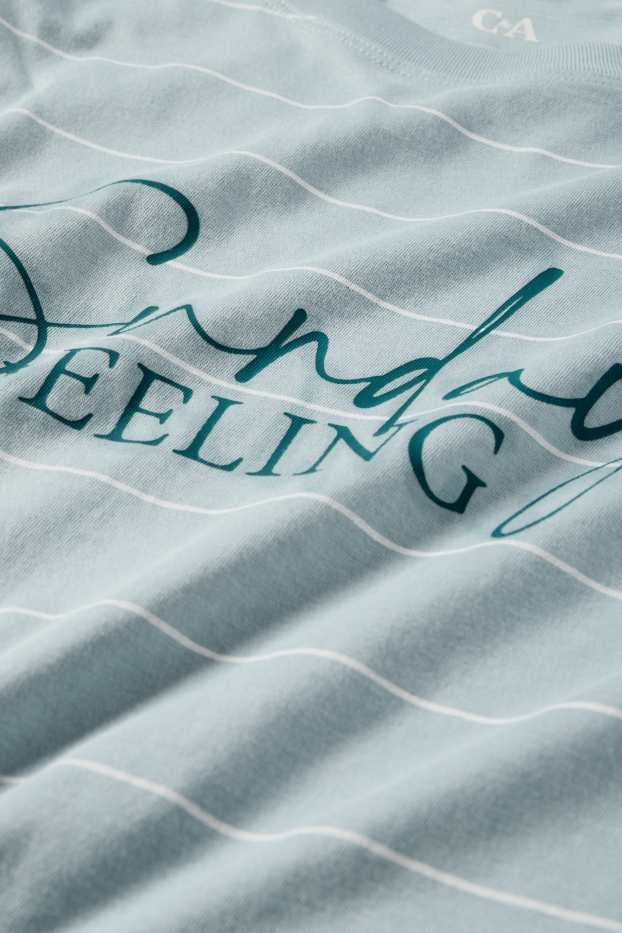 Dona - Camisa de dormir - de ratlles - turquesa