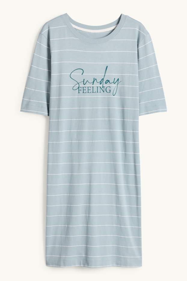 Dona - Camisa de dormir - de ratlles - turquesa