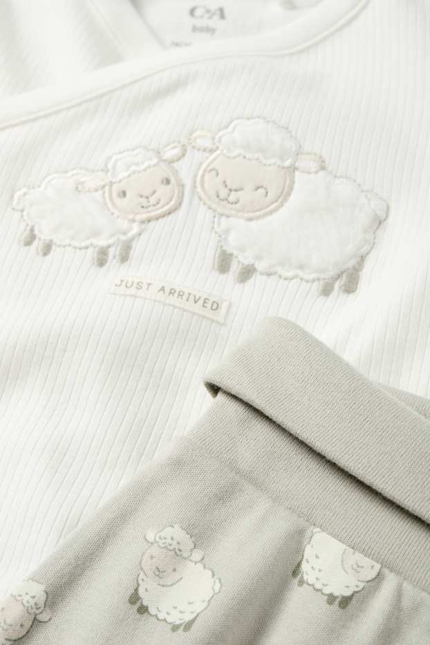 Neonati - Pecorella - completo per neonati - 2 pezzi - bianco