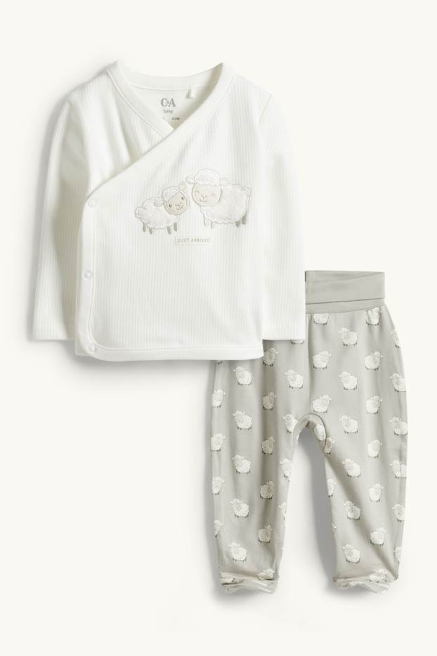 Neonati - Pecorella - completo per neonati - 2 pezzi - bianco