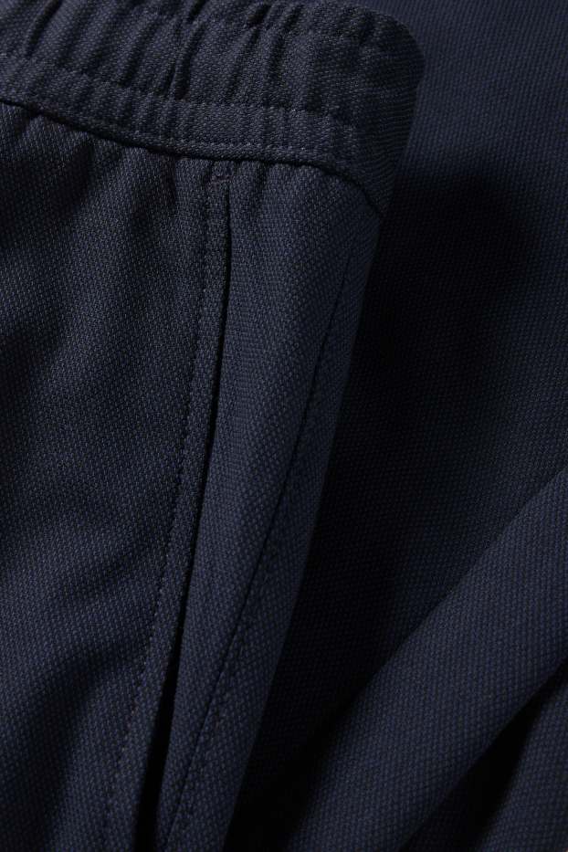 Pánské - Kalhoty chino - tapered fit - strukturované - tmavomodrá