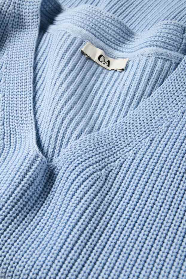 Femmes - Pull en maille - manches courtes - bleu clair