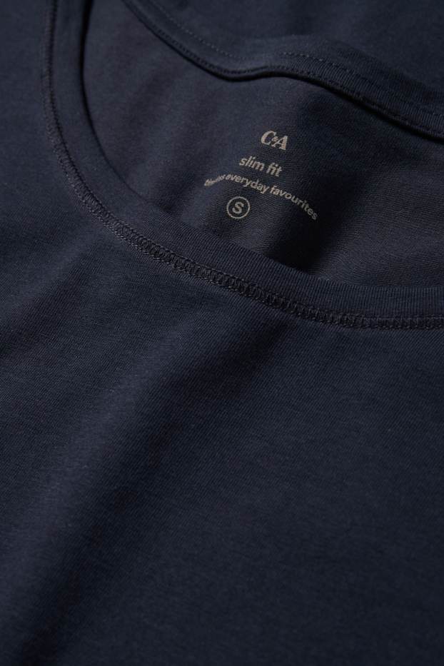 Femmes - T-shirt - slim fit - bleu foncé