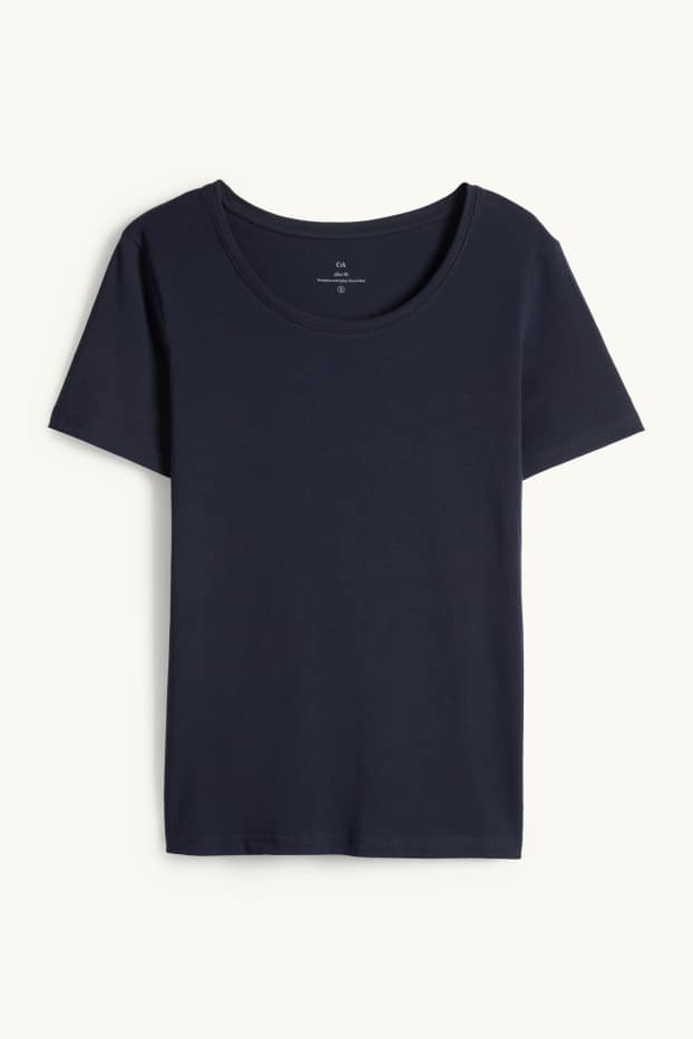 Femmes - T-shirt - slim fit - bleu foncé
