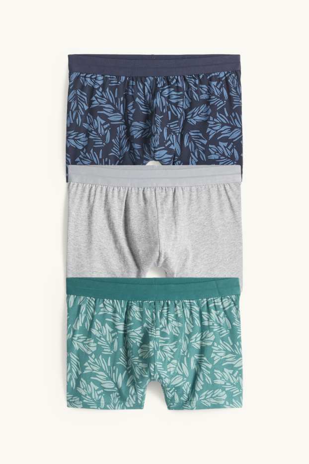 Herren - Multipack 3er - Trunks - grün / dunkelblau