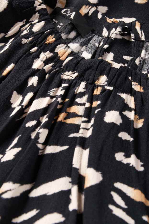 Damen - Bluse - gemustert - schwarz