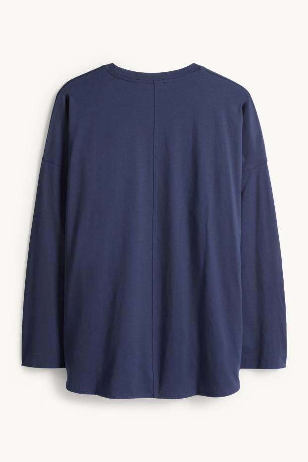 Damen - Langarmshirt - Relaxed Fit - dunkelblau