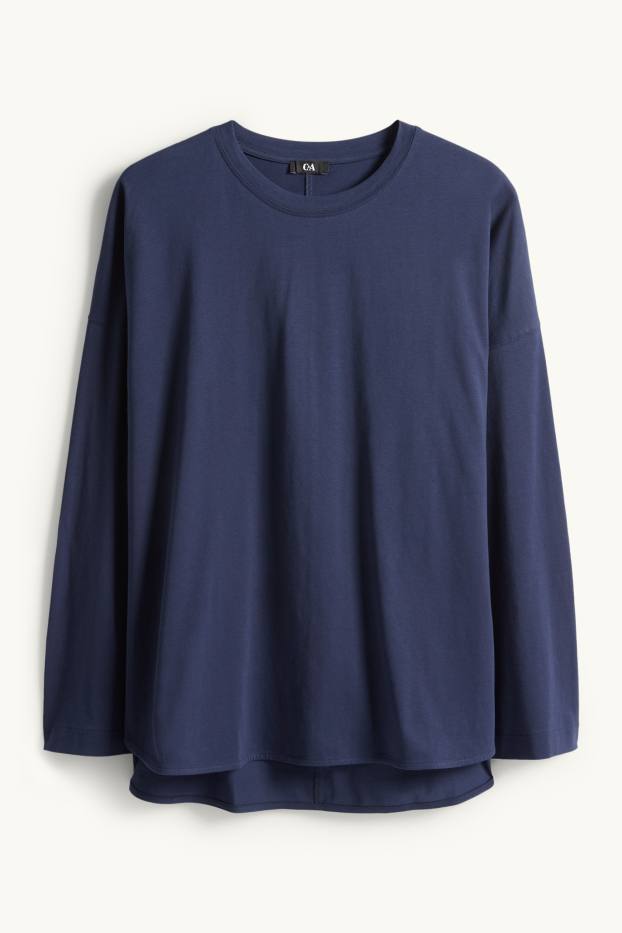 Damen - Langarmshirt - Relaxed Fit - dunkelblau