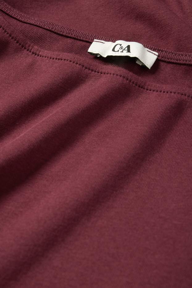 Femei - Tricou cu mânecă lungă - slim fit - bordo