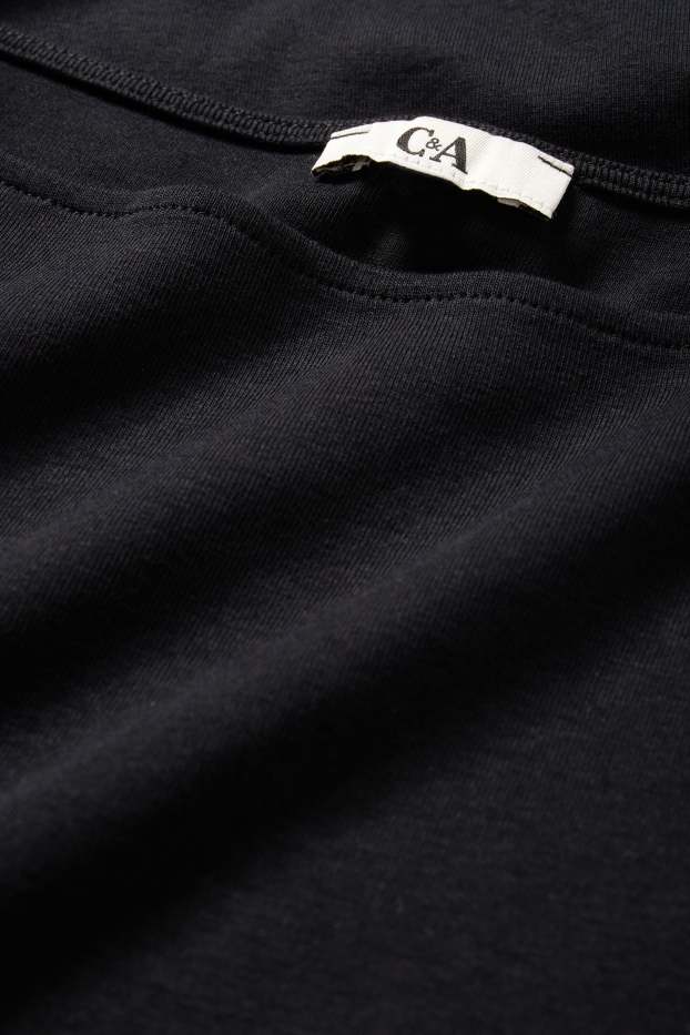 Femei - Tricou cu mânecă lungă - slim fit - negru