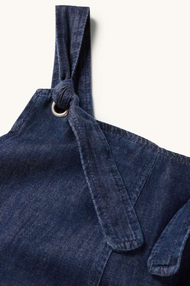 Dames - Zwangerschapstuinbroek van denim - jeansdonkerblauw