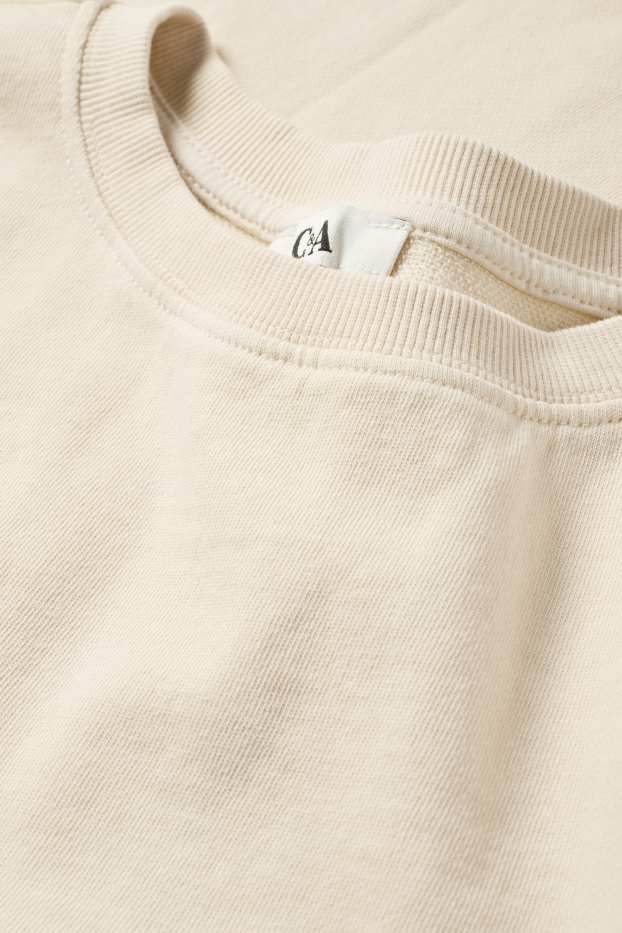 Donna - T-shirt corta - relaxed fit - bianco crema