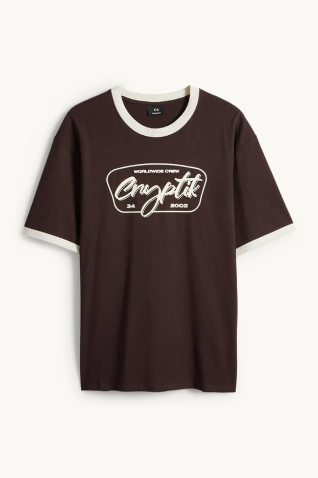 Home - Samarreta de màniga curta - relaxed fit - marró fosc