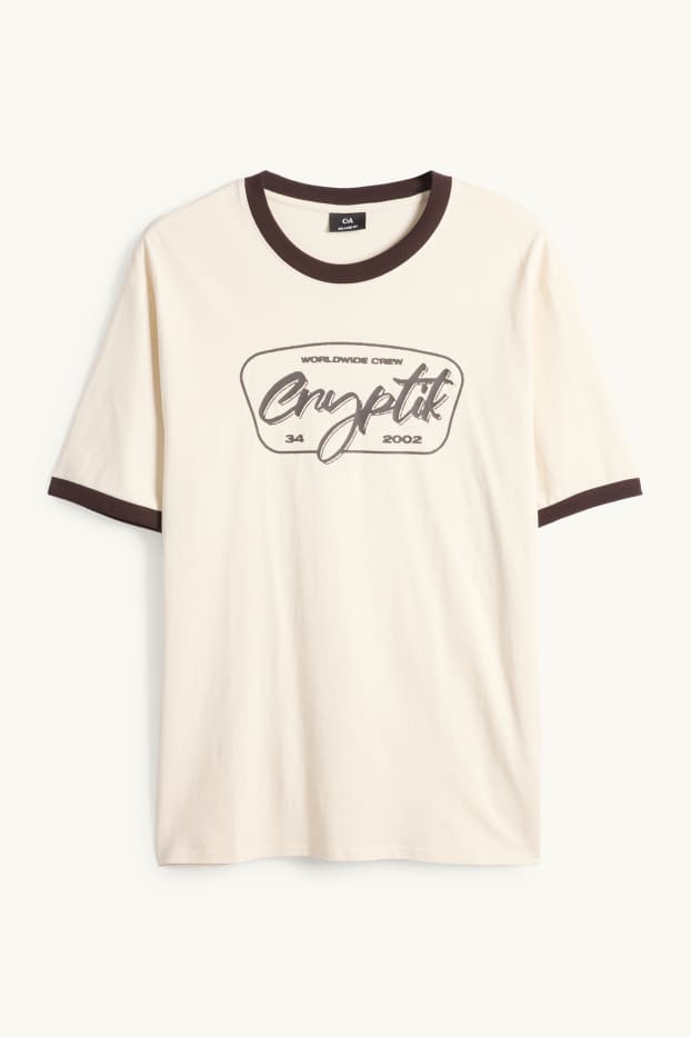 Home - Samarreta de màniga curta - relaxed fit - beix clar