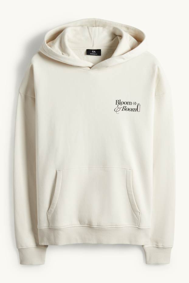Men - Oversized hoodie - light beige