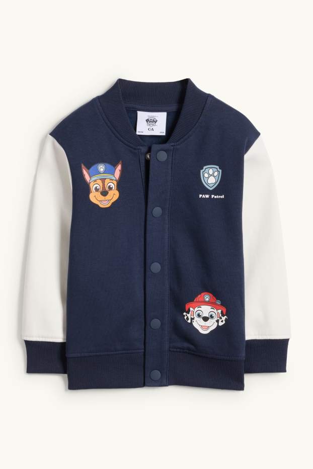 Bambini - PAW Patrol - Chase, Marshall, Rubble, Zuma - giacca stile college - blu scuro