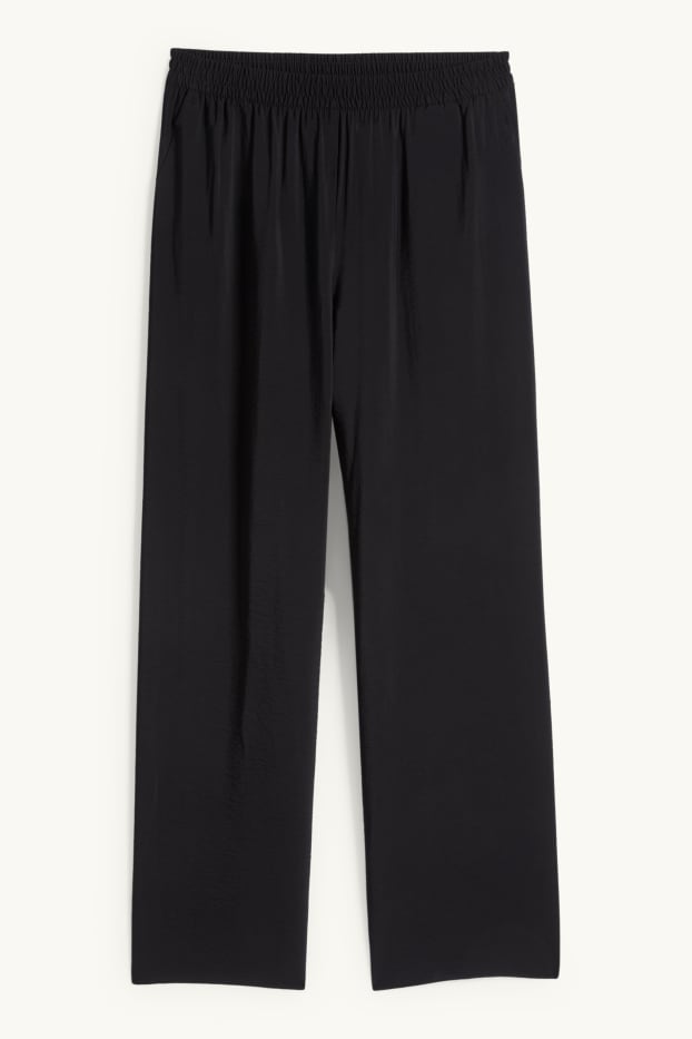 Femmes - Pantalon de bureau - high waist - wide leg - noir